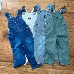 Bundle of four OshKosh overalls 18 months
